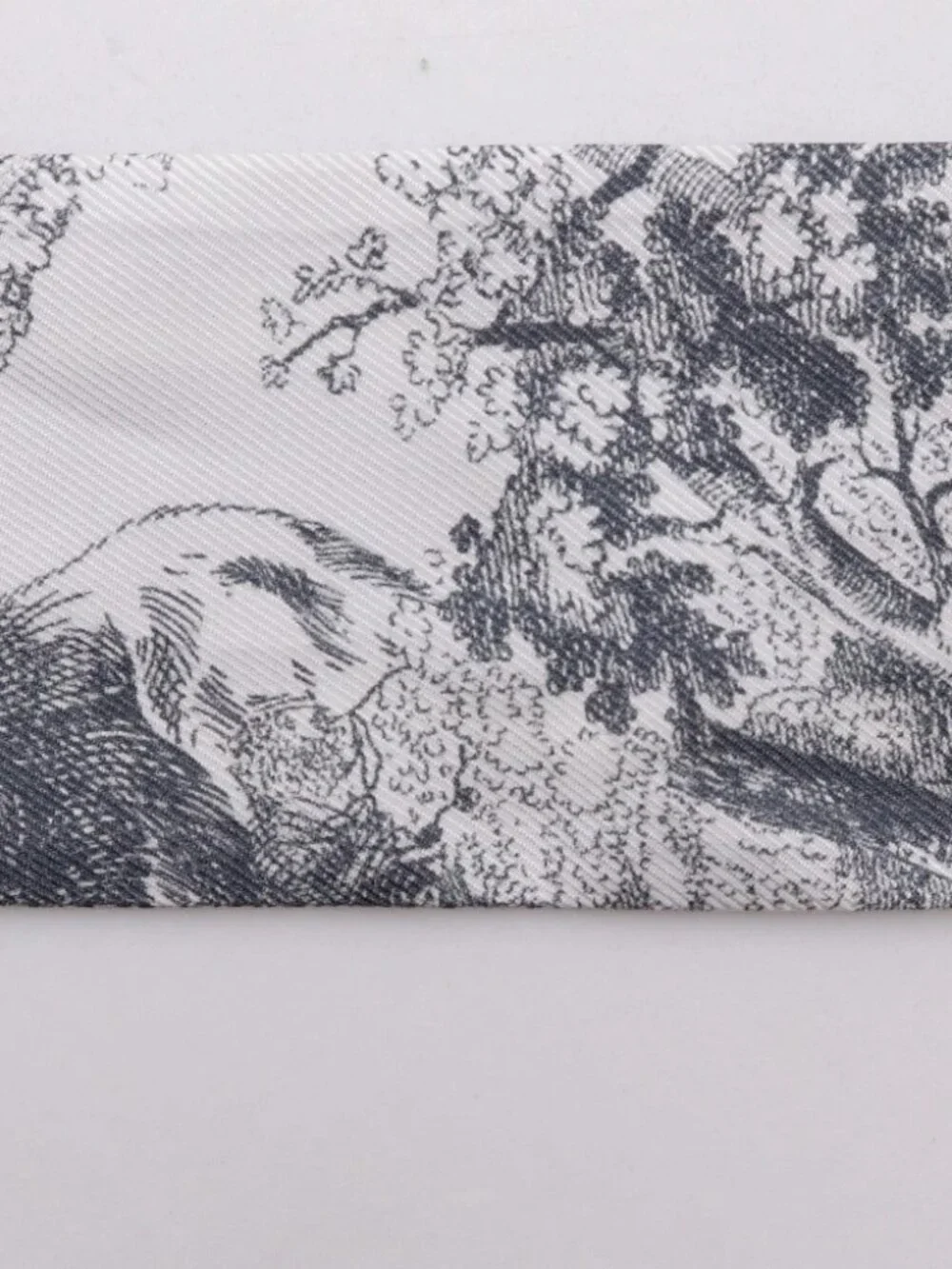 Dior Mitza scarf 15JOU106I602 Toile de Jouy Sauvage ribbon scarf gray silk